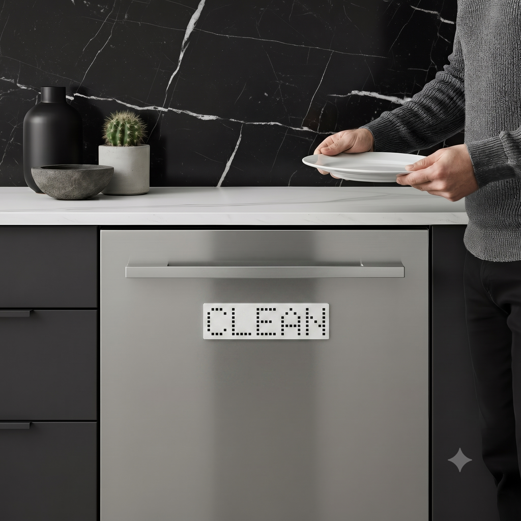 NioDots Dishwasher Sign - Black/White